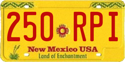 NM license plate 250RPI