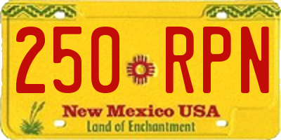 NM license plate 250RPN