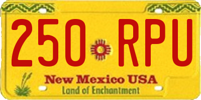 NM license plate 250RPU