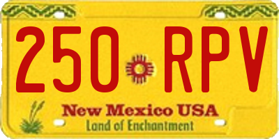 NM license plate 250RPV