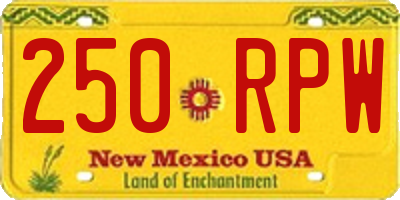 NM license plate 250RPW