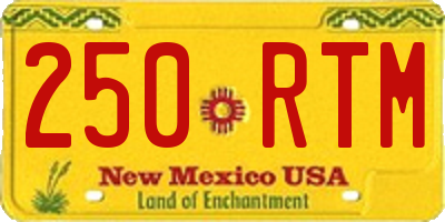NM license plate 250RTM