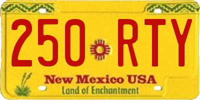 NM license plate 250RTY