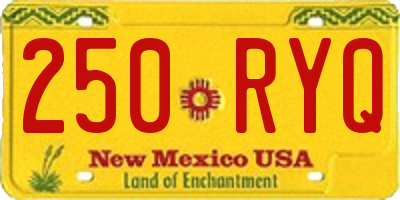 NM license plate 250RYQ