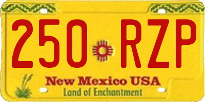NM license plate 250RZP