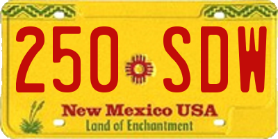 NM license plate 250SDW
