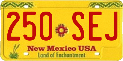 NM license plate 250SEJ