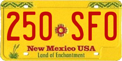 NM license plate 250SFO