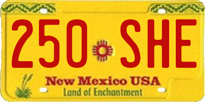 NM license plate 250SHE