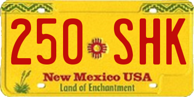 NM license plate 250SHK
