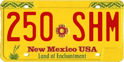 NM license plate 250SHM