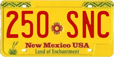 NM license plate 250SNC