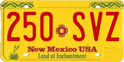 NM license plate 250SVZ