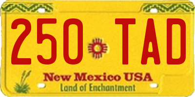 NM license plate 250TAD