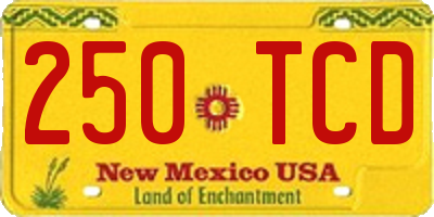 NM license plate 250TCD