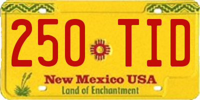 NM license plate 250TID