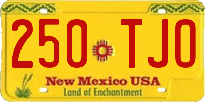 NM license plate 250TJO