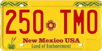 NM license plate 250TMO