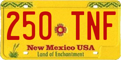 NM license plate 250TNF