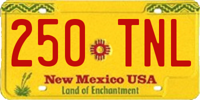 NM license plate 250TNL