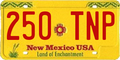 NM license plate 250TNP
