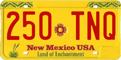 NM license plate 250TNQ