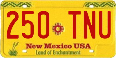 NM license plate 250TNU