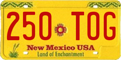 NM license plate 250TOG
