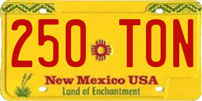 NM license plate 250TON