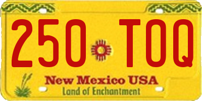 NM license plate 250TOQ