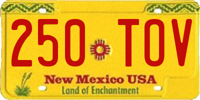 NM license plate 250TOV