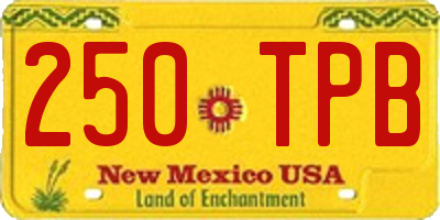 NM license plate 250TPB