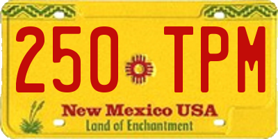 NM license plate 250TPM