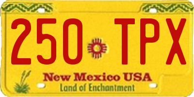 NM license plate 250TPX