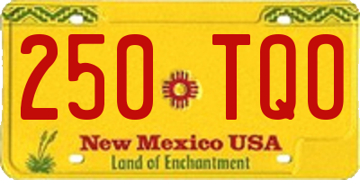 NM license plate 250TQO