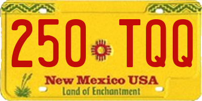 NM license plate 250TQQ