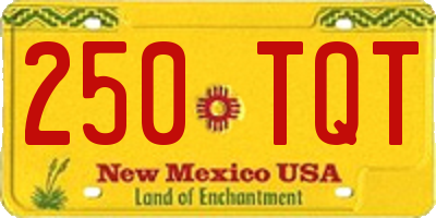 NM license plate 250TQT