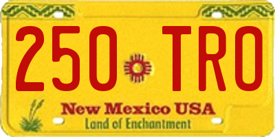 NM license plate 250TRO