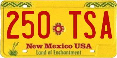 NM license plate 250TSA