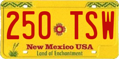 NM license plate 250TSW