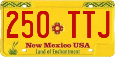 NM license plate 250TTJ