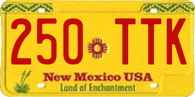 NM license plate 250TTK