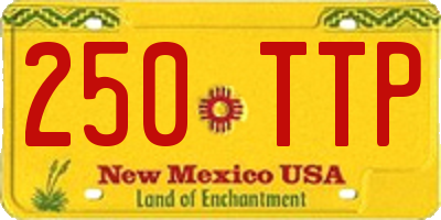 NM license plate 250TTP