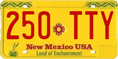 NM license plate 250TTY