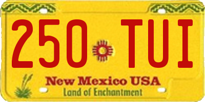 NM license plate 250TUI