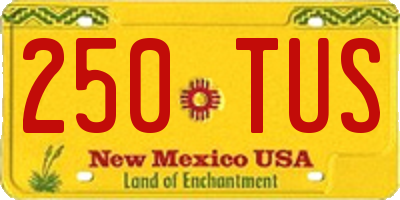 NM license plate 250TUS