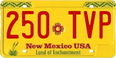 NM license plate 250TVP