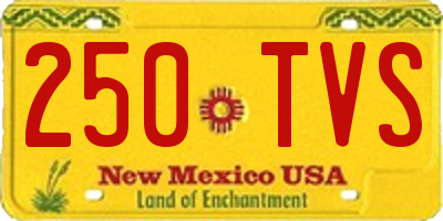 NM license plate 250TVS