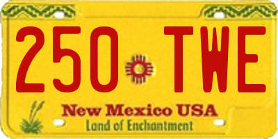 NM license plate 250TWE