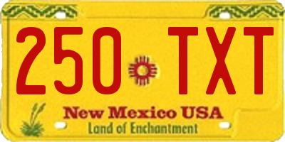 NM license plate 250TXT